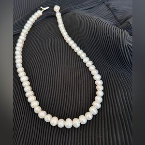 17” Real pearl necklace. Ecru color